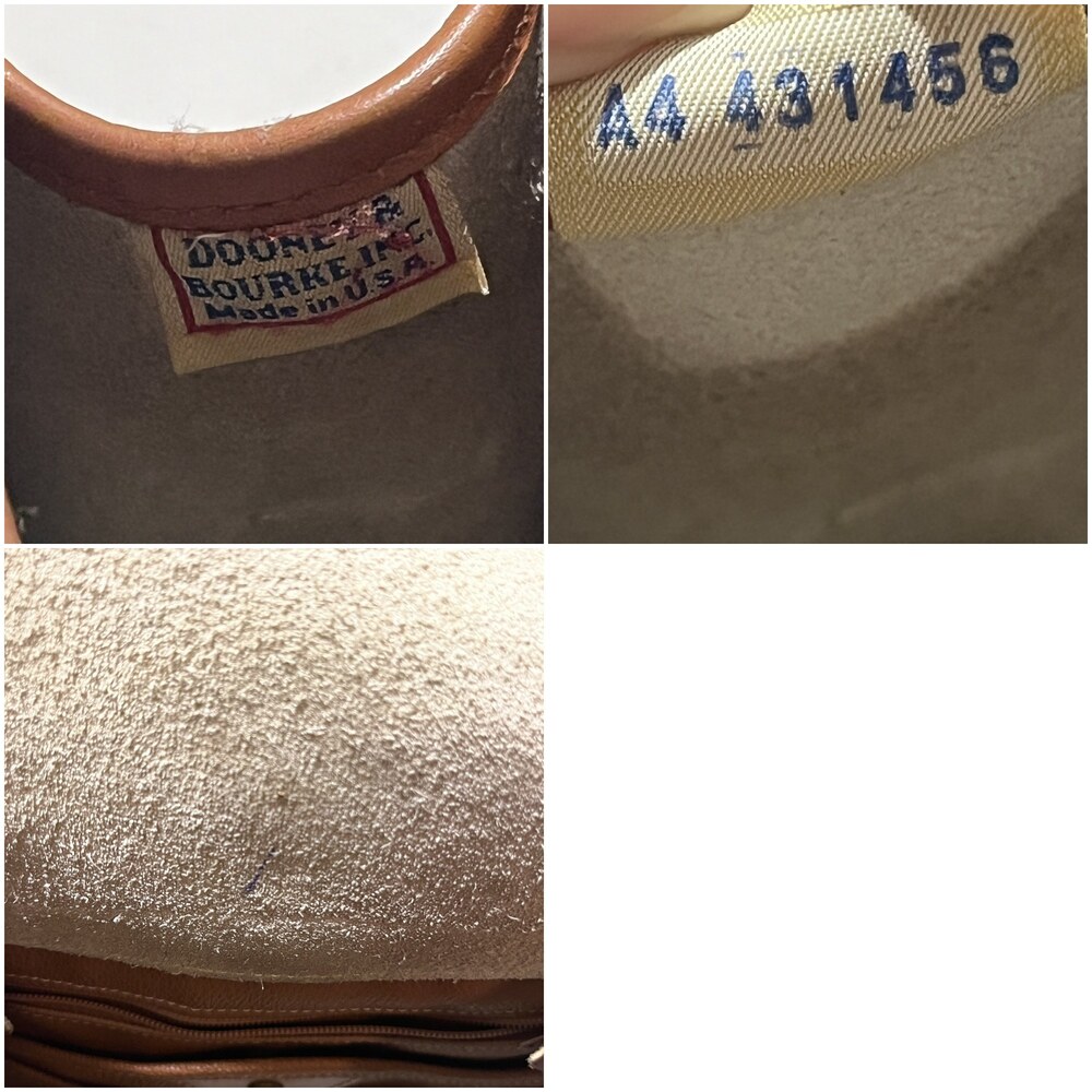 Vintage Dooney & Bourke Purse R25 Medium Essex Bone British Tan Leather - Picture 16 of 16